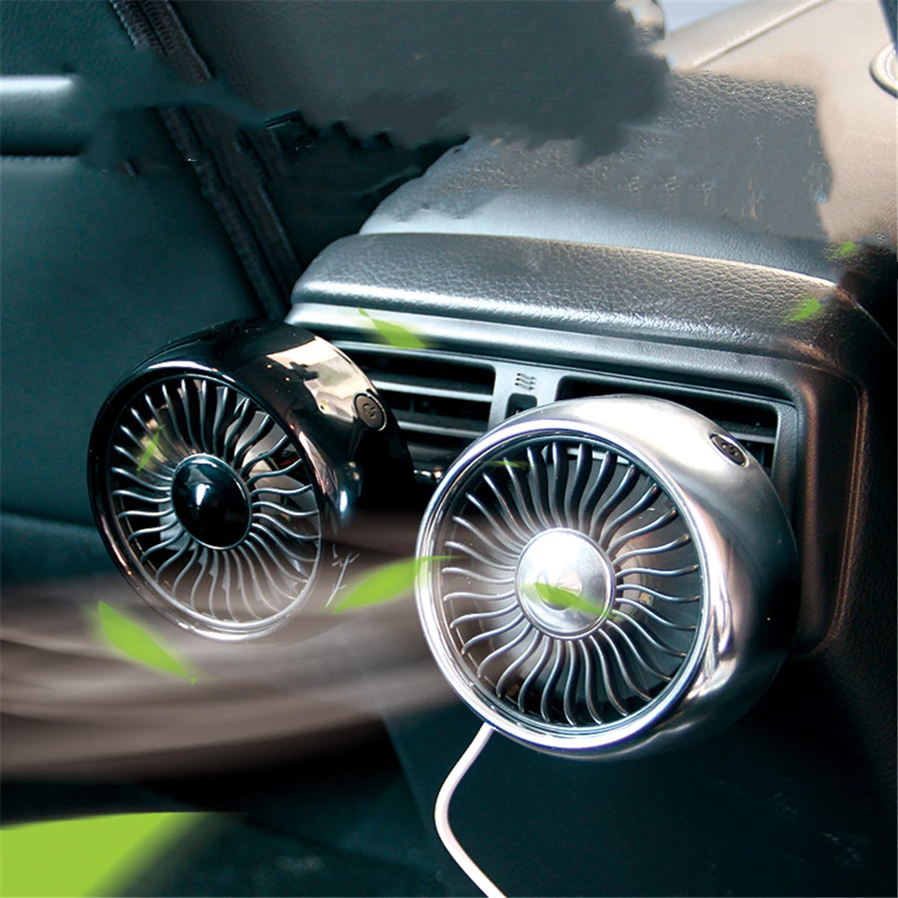 

USB All-Round Adjustable Car Auto Air Cooling 7 Color LED Light Fan Low Noise Auto Cooler Air Fan Car Fan Accessories