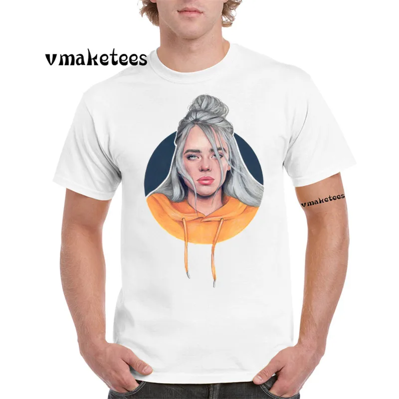 Billie Eilish модная футболка с круглым вырезом короткими рукавами летняя оверсайз для
