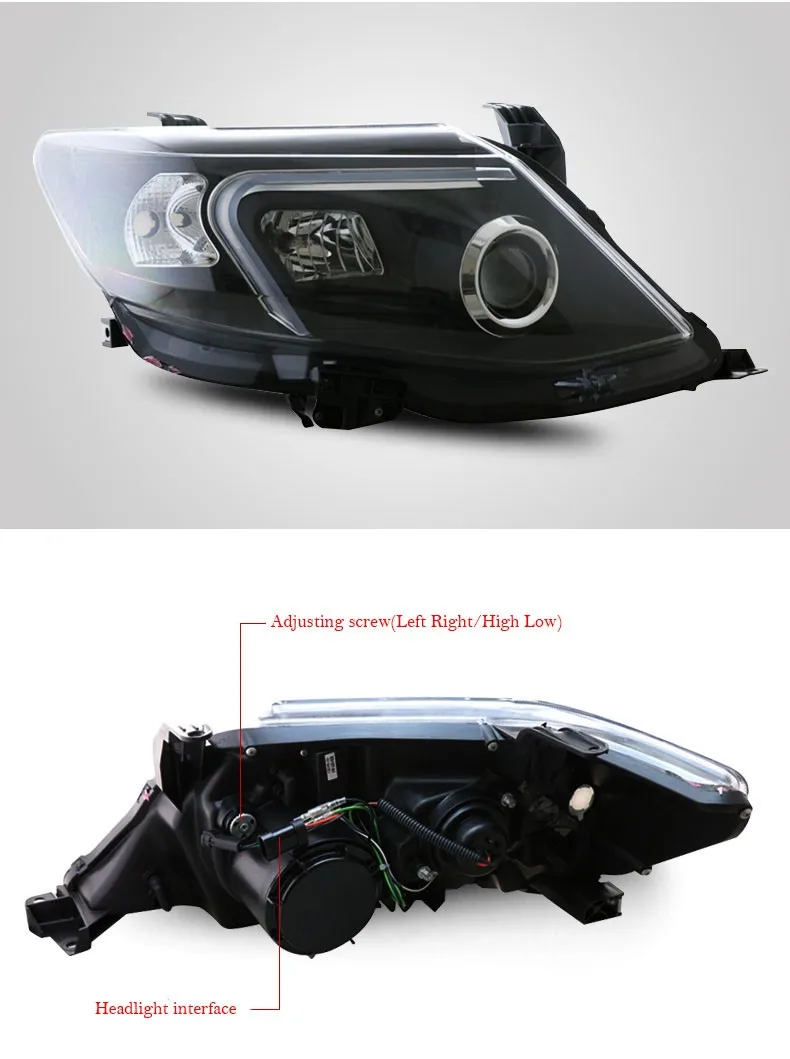 Автомобильный Стайлинг для Toyota Fortuner фары 2011- Fortuner светодиодный фары DRL Объектив двойной луч H7 HID Ксеноновые Биксеноновые линзы