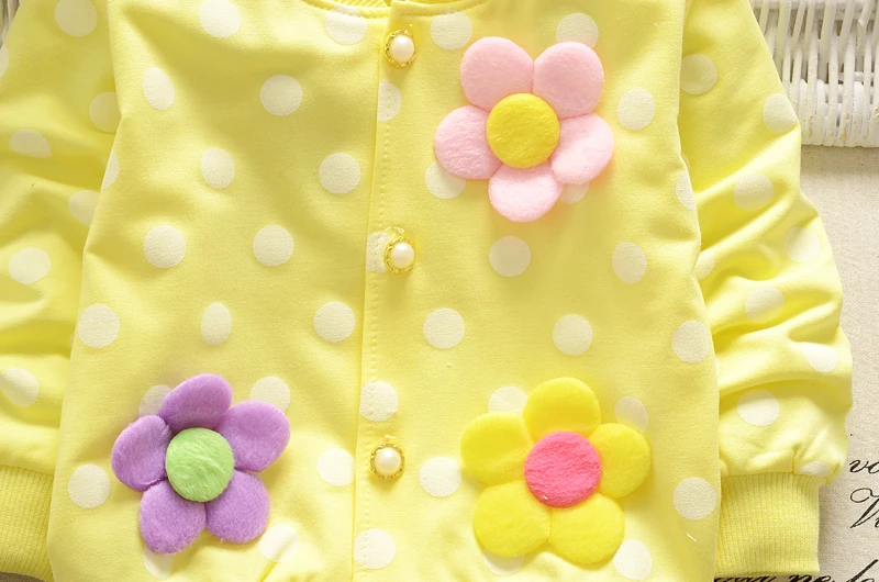 Куртки для маленьких девочек новинка кружевная Цветочная кардиган футболка с