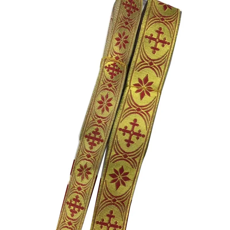 10 ярдов/партия широкий 2,5-3,3 cm Тканные жаккардовая тесьма геометрический золотистый для штор и аксессуары для одежды LS-9827