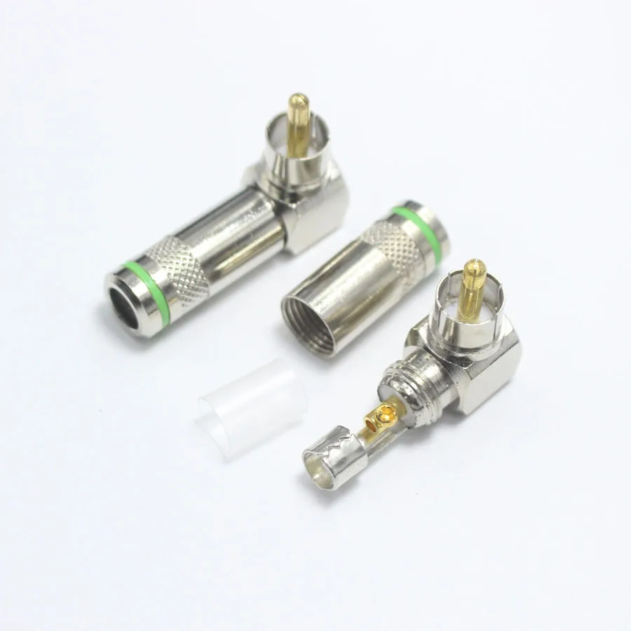 1 шт. зеленый RCA разъем Бесплатная Сварка прямоугольные 90 градусов AV аудио вилки