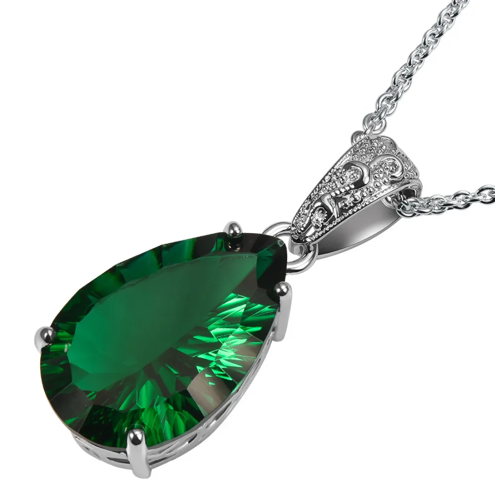 

Huge Concave Cut Simulated Emerald 925 Sterling Silver Fashion Jewelry Pendant TE783