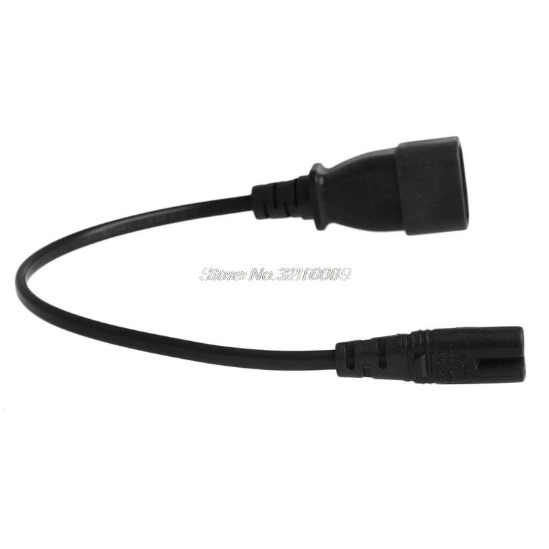 IEC 3-контактный чайник C14 папа к C7 Женский конвертер адаптер кабель для PDU UPS 30 см Sep12