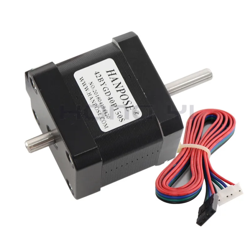 17HS4401 двухосевой двигатель с 1 м DuPont line Nema17 шаговый двигатель двойной выходной вал 1.7A CE ROSH CNC/3D принтер