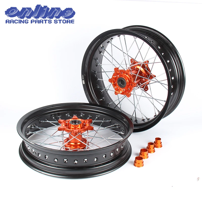 3 5/5 0*17 &quotSupermoto для колеса оранжевый обод ступицы SX MXC XC GS SXS EXCF SXSF XCG EXC XCW 125 150 200 250 350