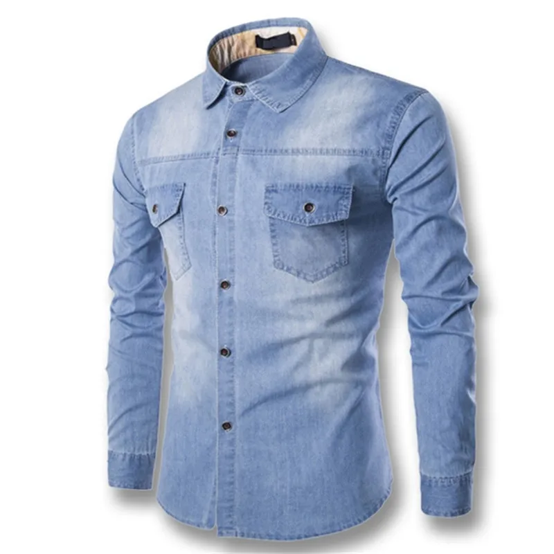 

Мужские весенние Рубашки Hombre Camisa Masculina, мужские джинсы мужской футболка с коротким рукавом на каждый день, модные, облегающие, подходят для ф...