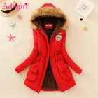 Женская парка с капюшоном Adogirl, зимняя теплая куртка из искусственного меха и смесовой шерсти, хлопковое пальто, плотная Повседневная Верхняя одежда