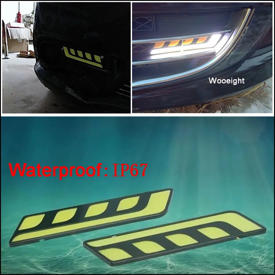 Wooeight 12V Автомобильные фары дневного света для вождения DRL светильник и указатель