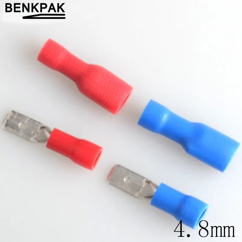 50pcs 4.8mm Female/Male Spade Insulated Electrical Crimp Terminal Connectors | Обустройство дома