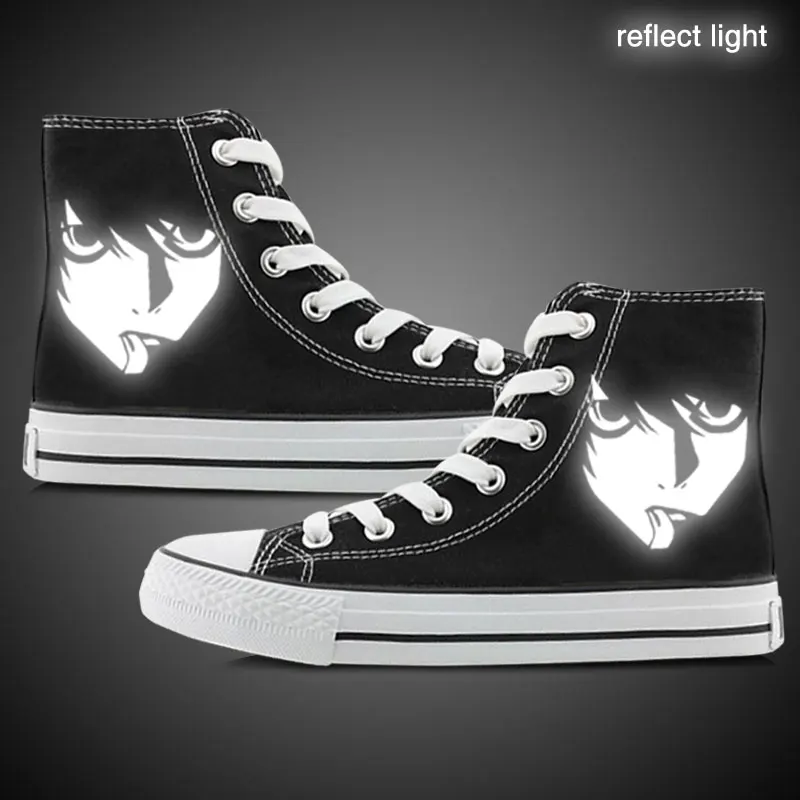 reflect light01 Новинка; Мужская обувь с аниме; парусиновая дышащая легкая обувь с высоким берцем; обувь для мальчиков и девочек; модная обувь для отдыха - Цвет: reflect light01