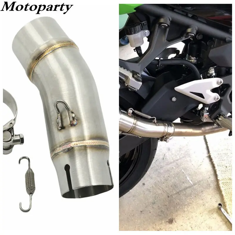 Motoparty средняя выхлопная труба мотоцикла для Kawasaki Ninja400 Ninja 400 Z400 Соединительная труба без выхлопа
