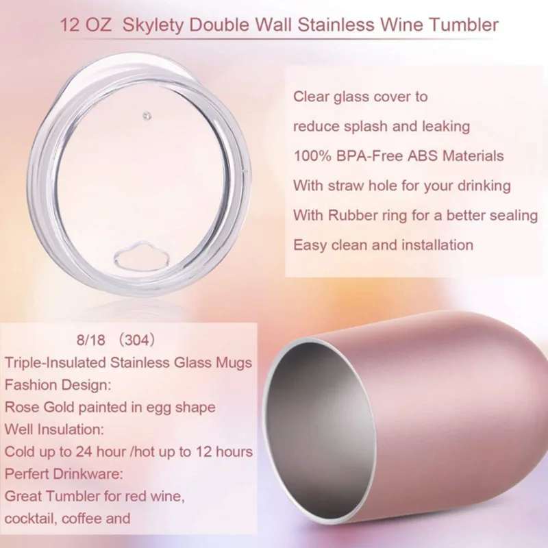6ozChristmas с крышками Swig винный бокал для шампанского пива термос Stemless флейта из нержавеющей СВИГ стакан вакуумная фляга-термос с изоляцией