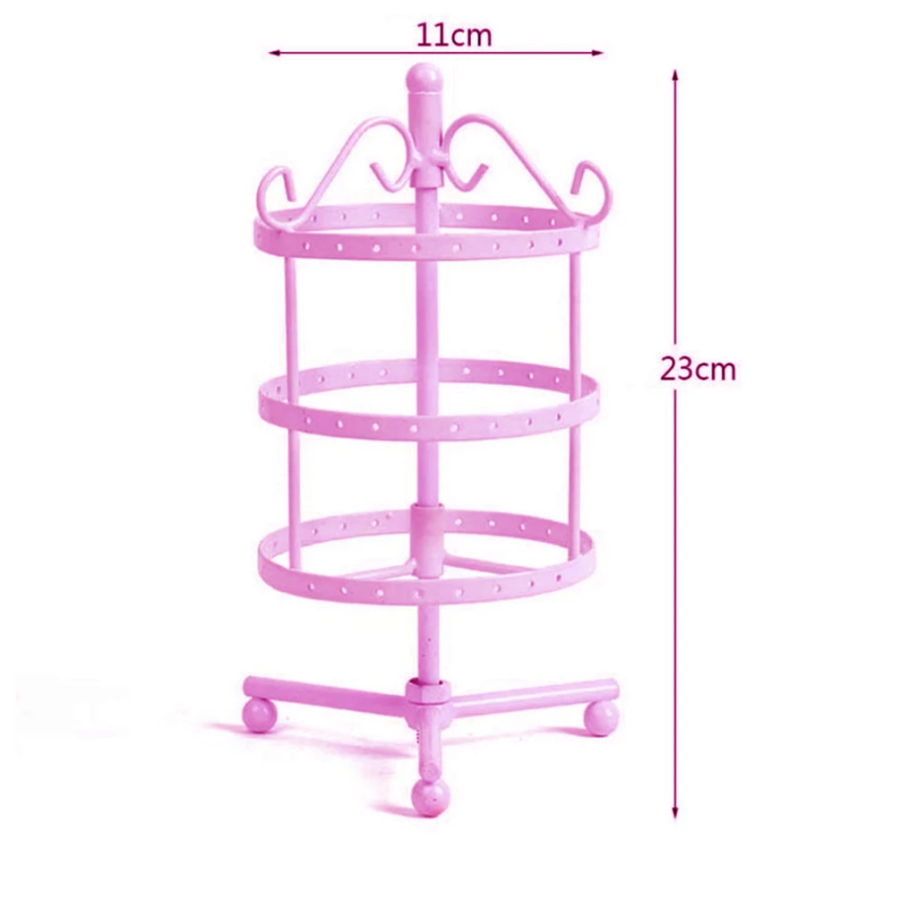 

3-tier Rotating Metal Jewelry Display Rack Earrings Storage 72 Holes