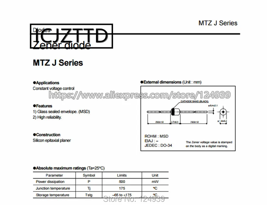 MTZ J T-72 MTZJ MTZJT-72 16B 16C 18B MTZJT-7216B MTZJT-7216C MTZJT-7218B 16V 18V 500MW MSD DO-204AG DO-34 DO34 | Строительство и