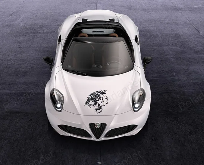 Черно-белые крутые светоотражающие наклейки для автомобиля на голову тигра