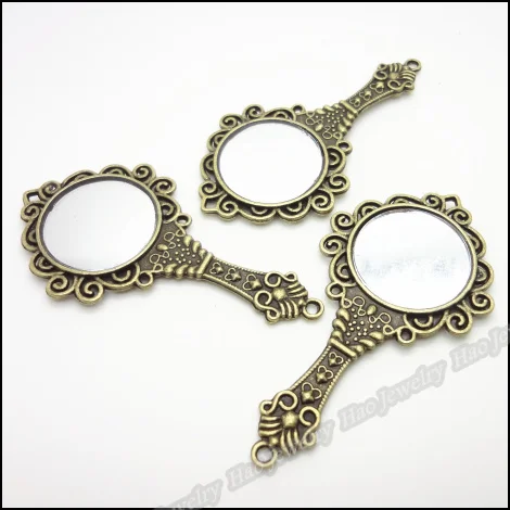 10 шт. винтажные подвески зеркальная рамка подвеска античная бронза подходит для
