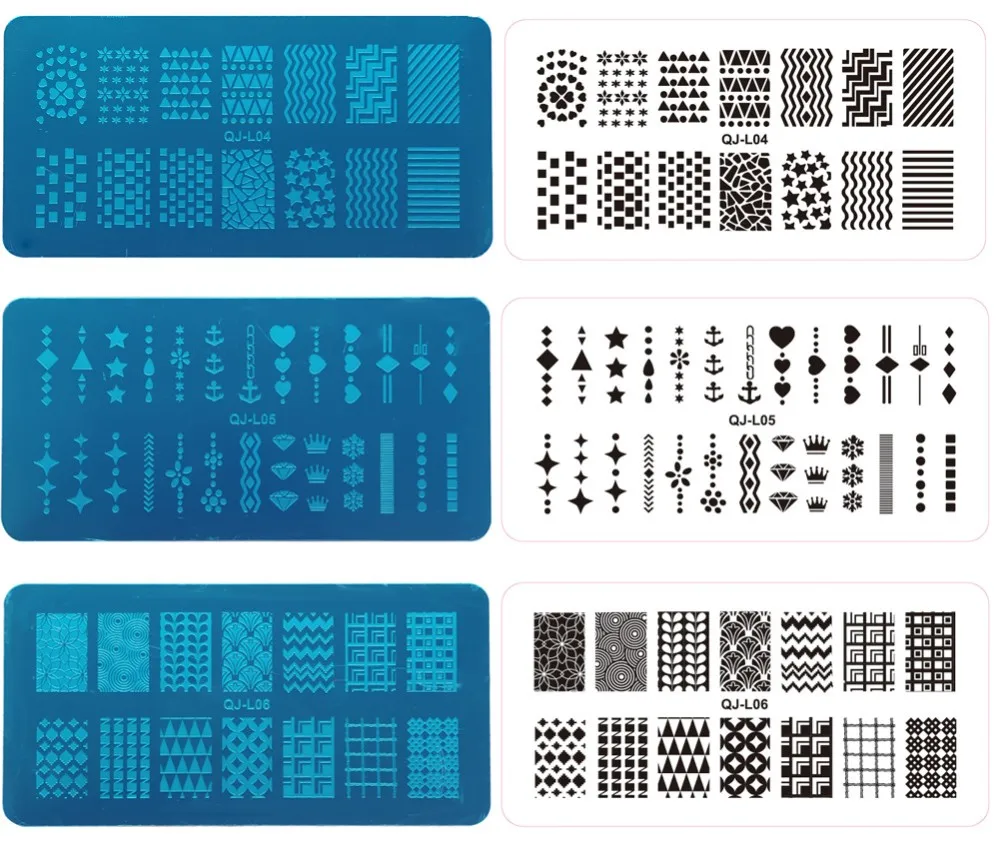 Новинка, 1 шт., 6*12 см Красота ногтей штамповки пластины Konad Нержавеющая сталь штамповки набор для стемпинга и нейл-Шаблоны маникюрных инструментов