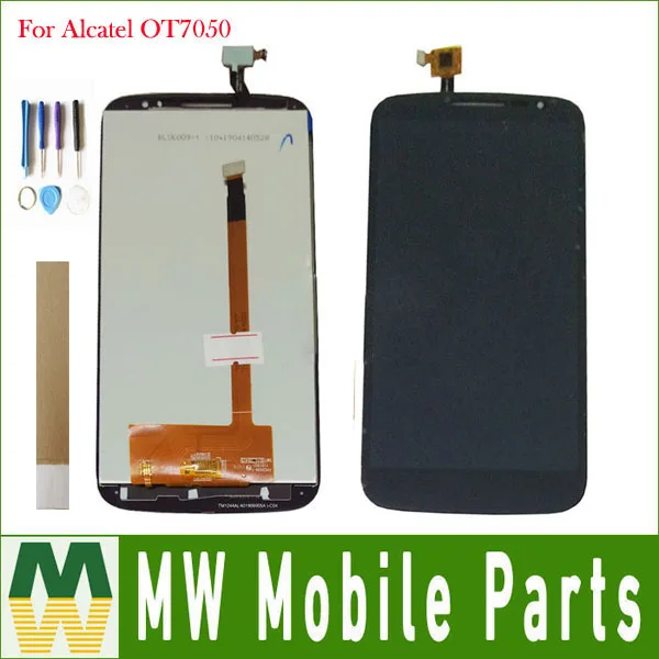 Для Alcatel One Touch Pop S9 OT7050Y OT7050 7050y ЖК-дисплей сенсорный экран сенсор стекло сборка черный цвет с клейкой лентой и инструментами