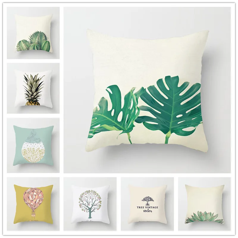 

Houspace Polyester Peach Skin Tropical Plant For Home Pillow Decor Sofa Car Decorative Gift Chair Seat Pillow Case Cushion Cover