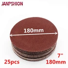 Диск JANPSHION для шлифовальной машины, 7 дюймов, 180 мм, шлифование наждачной бумагой, с зернистостью 60, 80, 120, 180, 240, 320, 400, 600, 800, 1000, 1200, 25 шт.