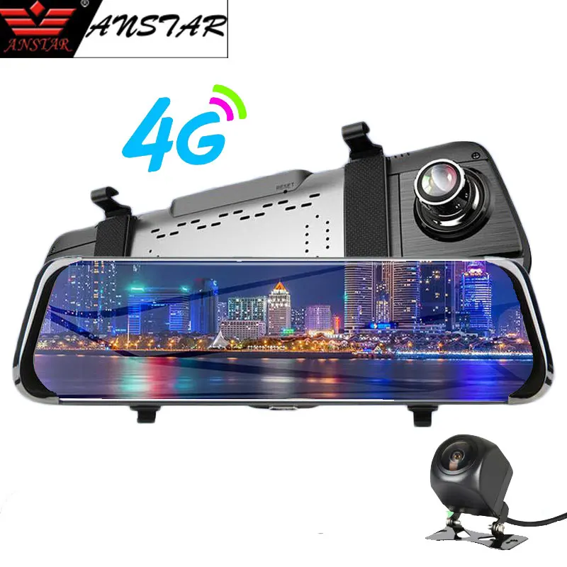 ANSTAR Full HD 1080P Автомобильный видеорегистратор 10 ''камера заднего вида с двойным объективом видеорегистратор регистратор видеокамера ночного видения видеорегистратор