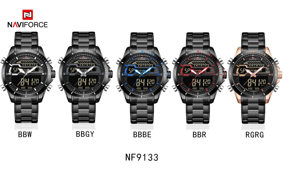 NAVIFORCE мужские часы Топ люксовый бренд мужские спортивные часы мужские кварцевые светодиодный цифровые часы мужские водонепроницаемые армейские военные наручные часы