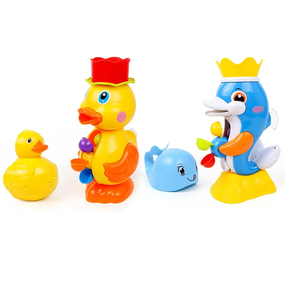 Детские Игрушки для ванны мультяшное животное водяное колесо детский смеситель