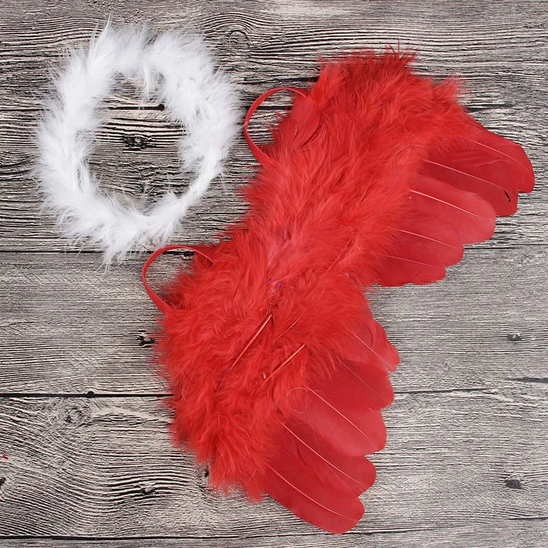 

6set/lot Lovely Newborn Angel Feather Wings With Baby Girl Feather Headband Hair Accessories For Newborns Photography Props