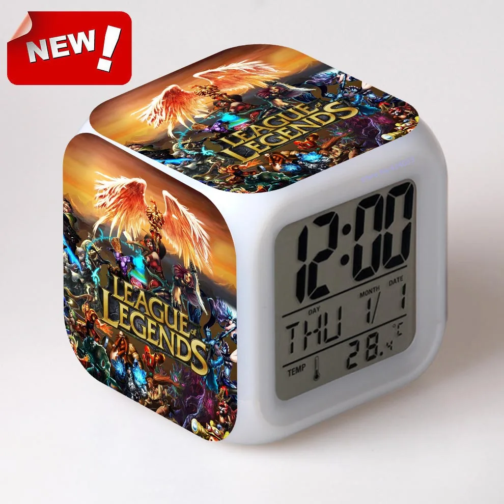 Светодиодный будильник с календарем и температурой Настольные Цифровые часы