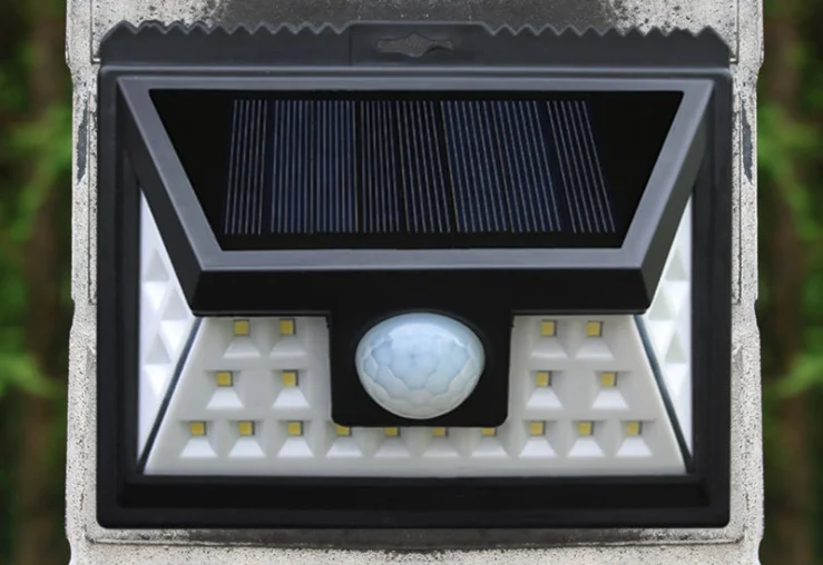 Солнечная 24LED трехсторонняя интегрированная уличная лампа Индукционная