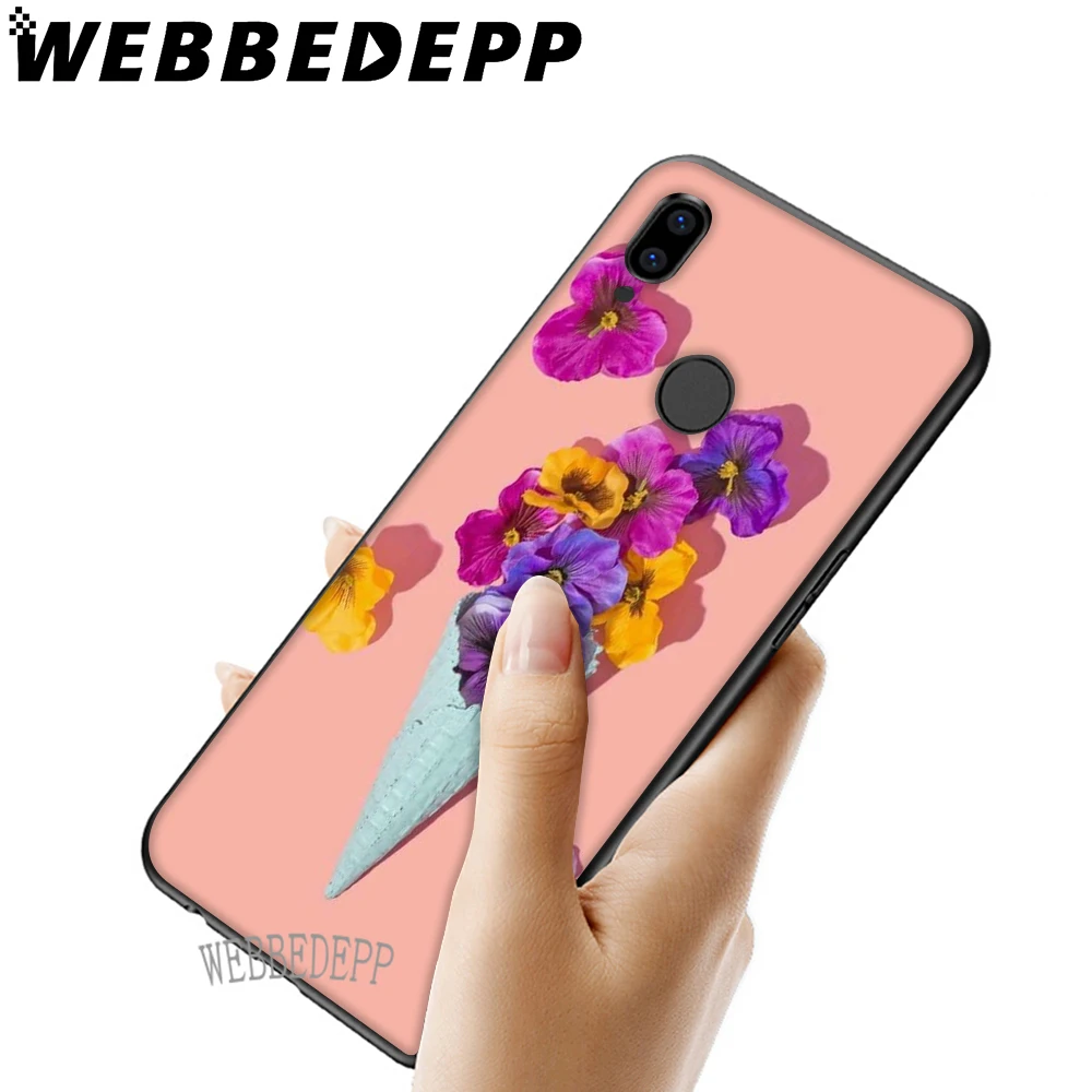 WEBBEDEPP мягкий чехол с цветком мороженого для Huawei Honor 6 7A Pro 7C 8C 7X 8X 8 9 10 lite Note10|Бамперы|