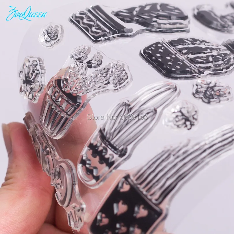 Прозрачные прозрачные штампы в виде кактуса для рукоделия скрапбукинга