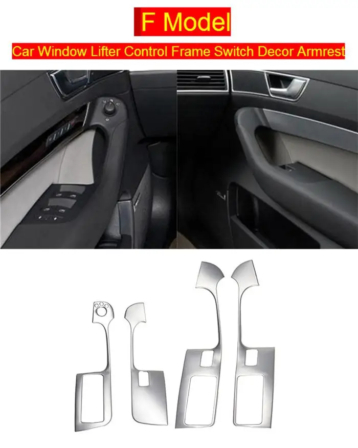 F Model Silver Автомобильный Стайлинг для Audi A6 C5 C6 Центральная панель переключения передач Мультимедийные кнопки для рук Авто Чехлы наклейки отделка Аксессуары - Название цвета: F Model Silver
