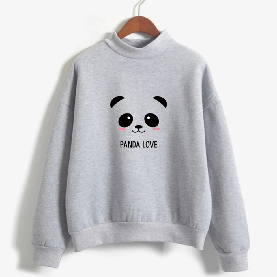 

Cute Panda Sweatshirt Poleron Mujer 2021 Chinese Hoodie Women Harajuku Kawaii Khaki Hoodie Panda Clothing Crew Neck Sweatshirts
