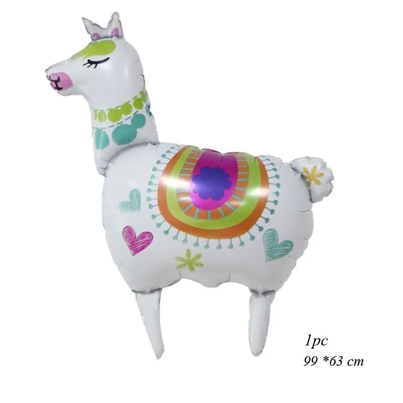 1pc white Llama L 1 Набор, вечерние одноразовые столовые приборы в виде кактуса, ламы, воздушные шары, салфетка, зеленое растение, гирлянда для украшения дня рождения, тропические вечерние принадлежности - Цвет: 1pc white Llama L