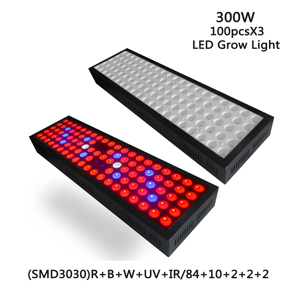 300 Вт Светодиодный светильник для выращивания полный спектр 3030SMD противотуманная