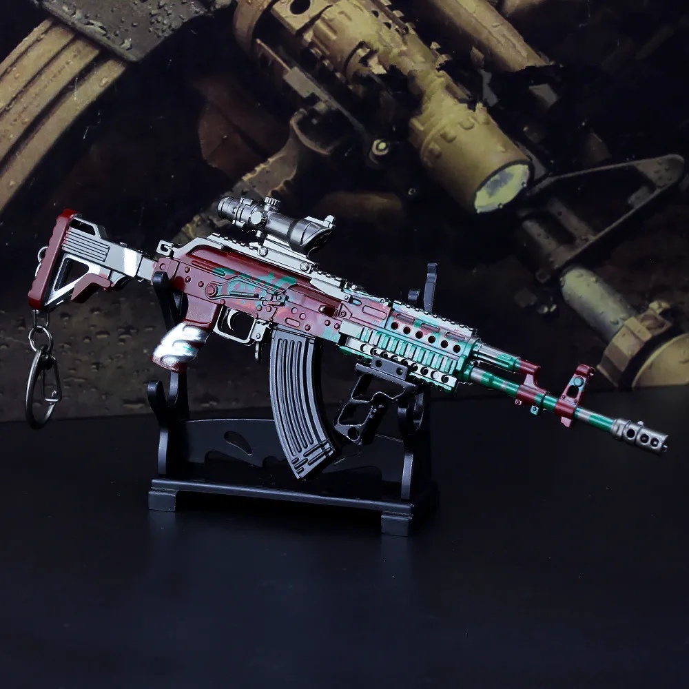 Playerunknown's боя PUBG P1911 M16A4 98k M762 G36C MP5K Косплэй реквизит серый цвет с красноватым отливом брелок игрушка 6 шт./компл