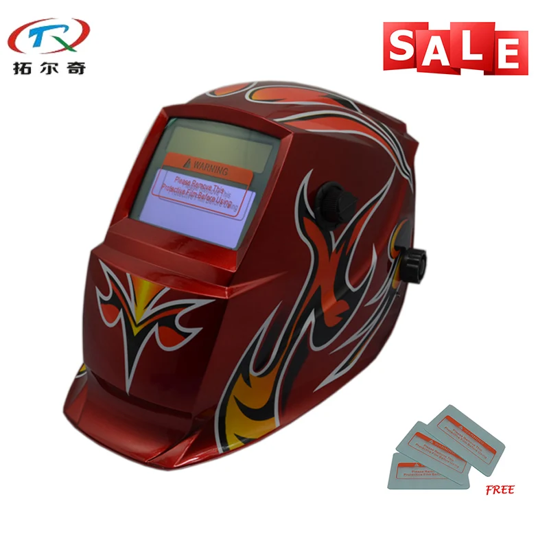 Дешевый сварочный шлем с чувствительной кнопкой и автоматическим затемнением на