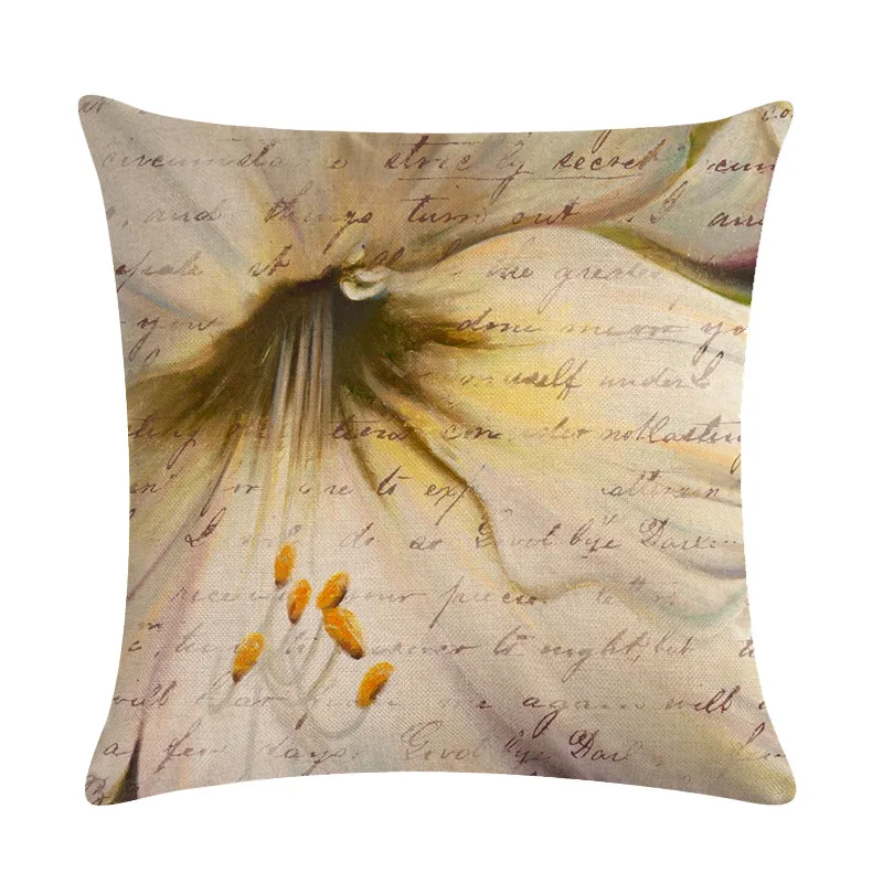 

Flower Painting Cushion Cover Colorful Oil Painting Pattern Decorative Pillow Case Sofa Seat Case Car 45x45cm Pillowcase