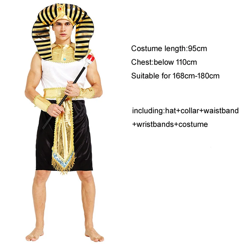 Adult Men Egyptian Pharaoh Tutankhamun King Costume Cleopatra Girl Halloween Party Traditional Egypt Egyptian queen clothing