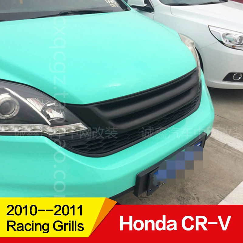 Использование для Honda CRV гоночных грилей 2010 2011 год углеродное волокно рефитт Передняя Центральная гоночная решетка крышка аксессуары без логотипа автомобиля