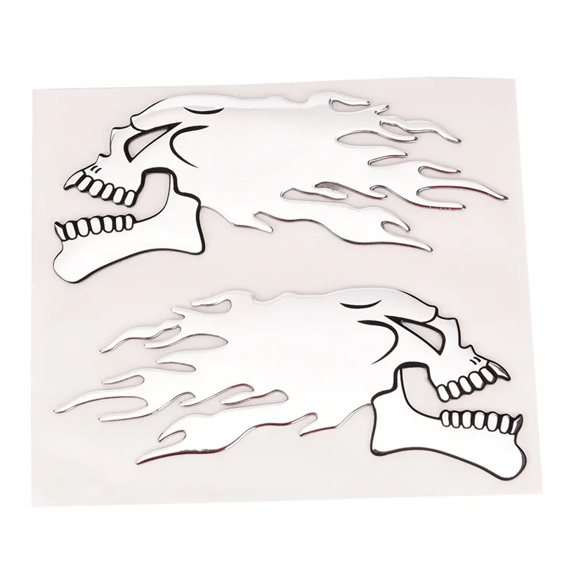 2 шт. 3D хром Призрак череп голова Авто Мото Стикеры Эмблемы наклейки для