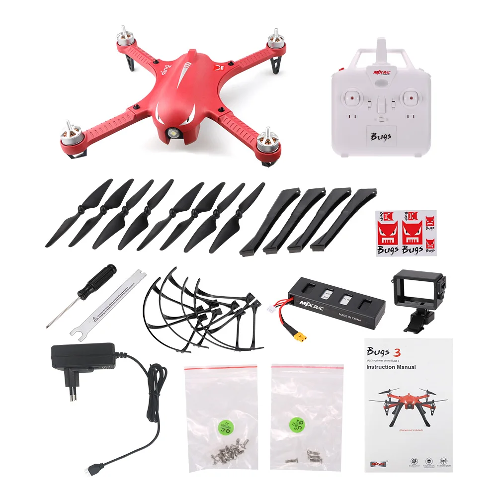 MJX Bugs 3 2,4G 6-Axis Gyro бесщеточный двигатель независимый ESC дрона с дистанционным управлением Поддержка C4000 для Gopro 3/4 экшн-камеры XiaoYi Камера RC Quad