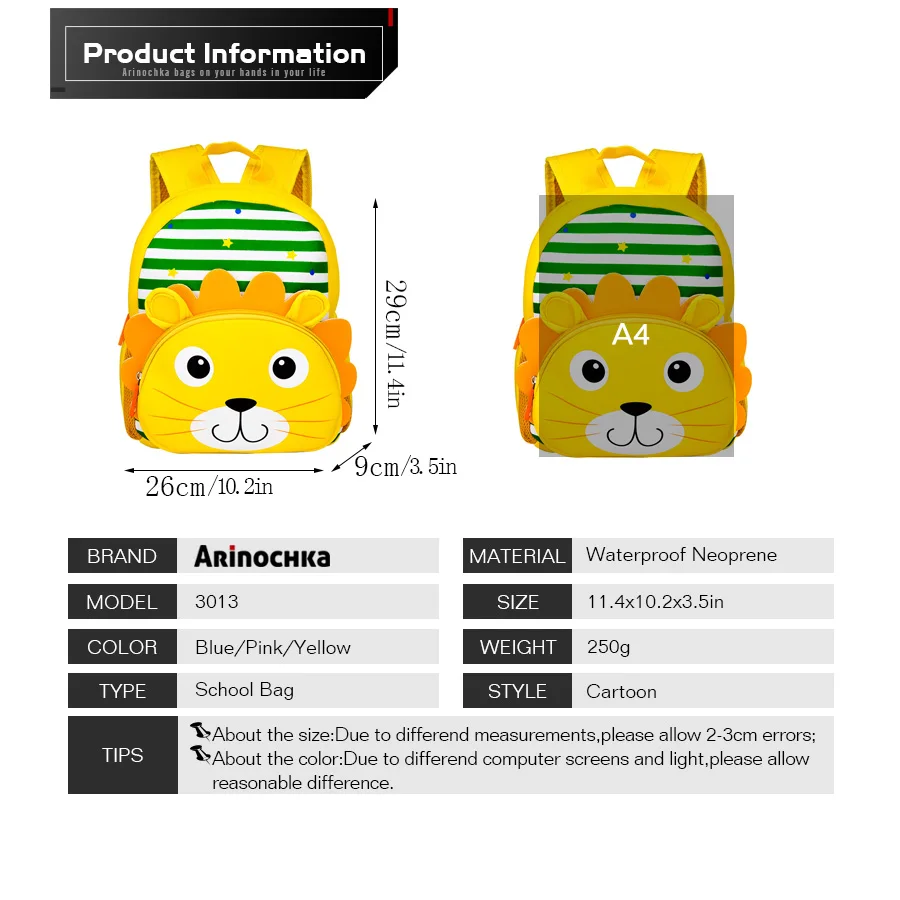 3D Cartoon Animal Children Backpacks Boys Kindergarten Tiger Schoolbag Kids Cute Whale Backpack Knapsack Girls Mochilas | Багаж и сумки
