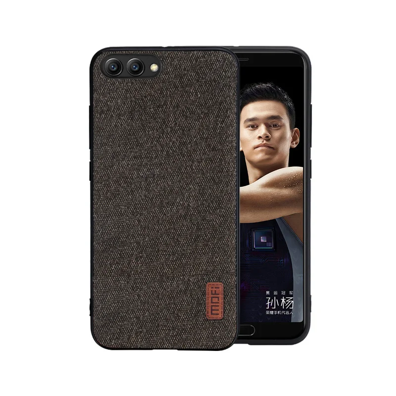 coffee Чехол для honor view 10, MOFI honor V10, Жесткий Чехол для задней панели из поликарбоната, чехол для honor view 10, мягкий ТПУ с краями, тканевый материал, чехол, полное покрытие - Цвет: coffee