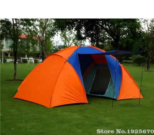 Роскошная двухслойная палатка для отдыха на природе 5-6 человек 2 комнаты 1 зал