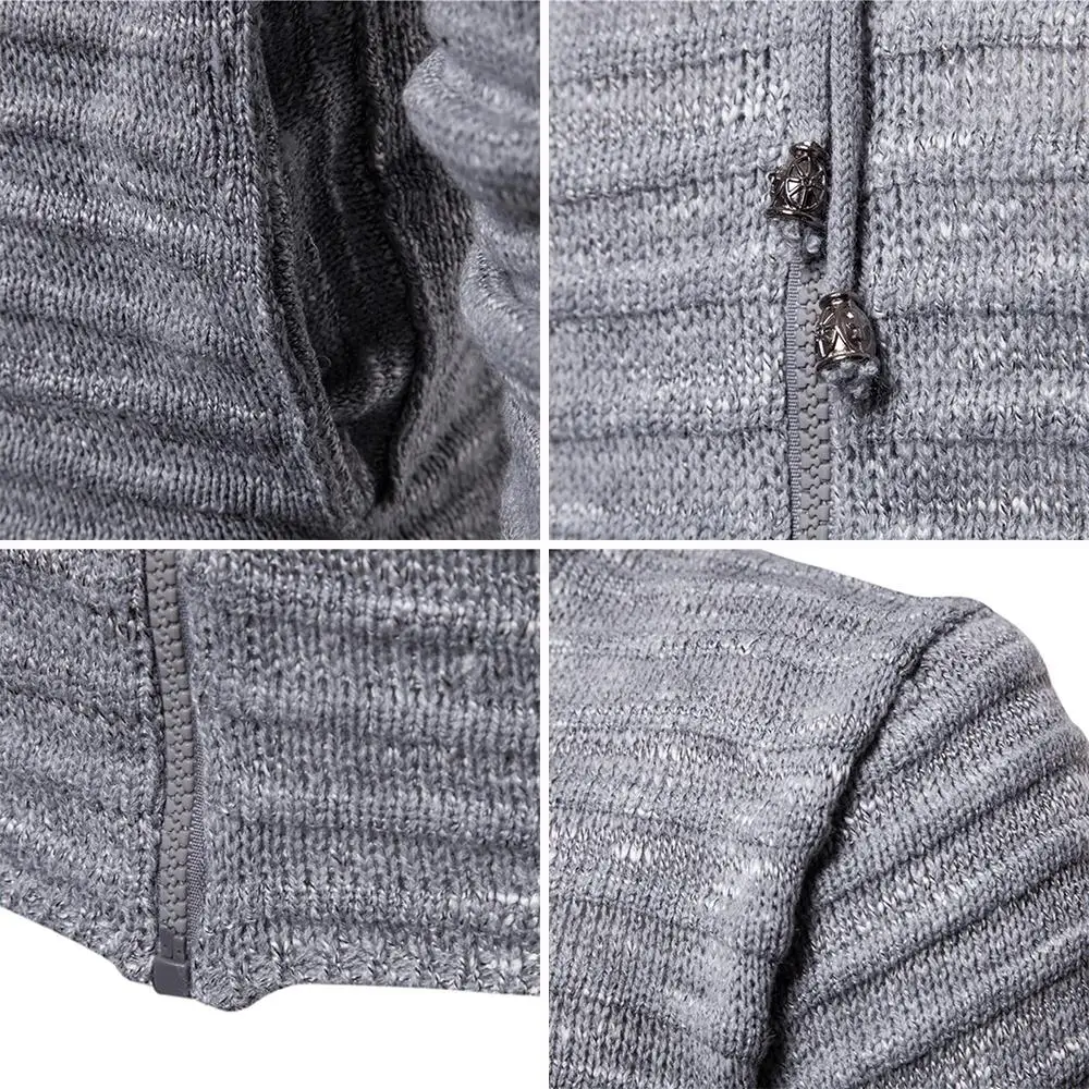 Laamei осень-зима Для мужчин свитер мужской на молнии свитера Drawstring Повседневное