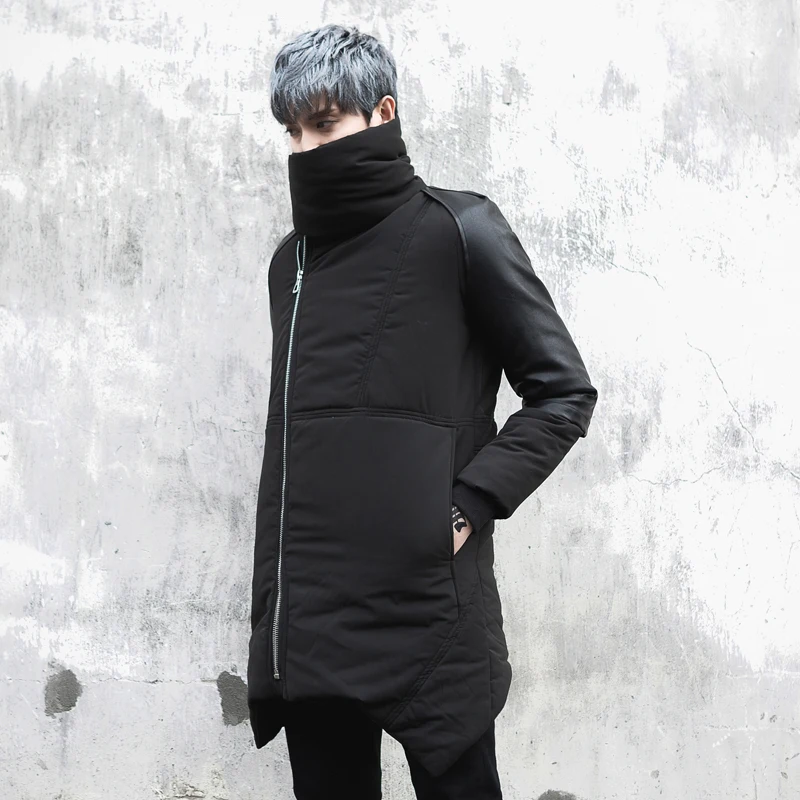 2017 зимнее Новое мужское модное повседневное теплое пальто с высоким воротником