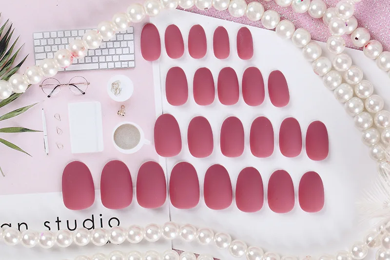 24 шт./компл. модные жемчужно зеркальной поверхностью накладные ногти для ног